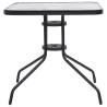 Garden Table Black 70x70 cm - Sturdy Steel Frame