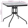 Garden Table Black 70x70 cm - Sturdy Steel Frame