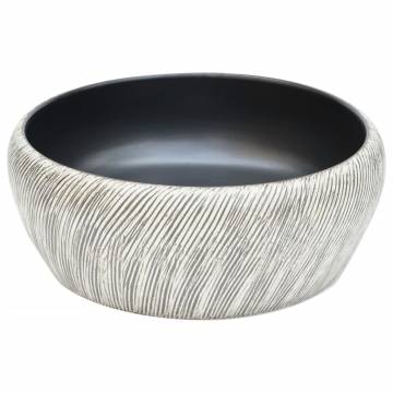 Stylish Ceramic Countertop Basin - Black & Grey 41x14 cm