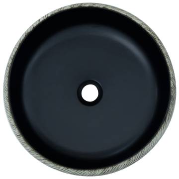 Stylish Ceramic Countertop Basin - Black & Grey 41x14 cm