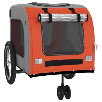 Pet Bike Trailer - Orange & Grey Oxford Fabric & Iron