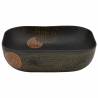 Black Rectangular Countertop Basin - 48x37.5 cm Ceramic