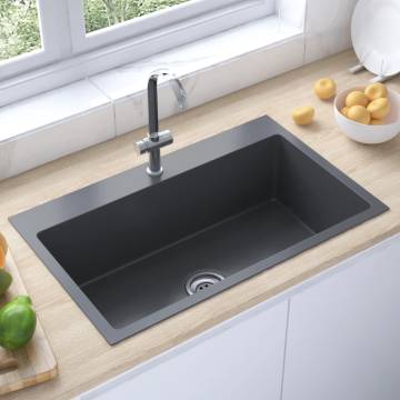 Handmade Black Stainless Steel Kitchen Sink | Hipomarket UK