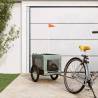 Pet Bike Trailer Grey and Black Oxford Fabric&Iron Colour grey Size 68.5 x 135 x 73.5 cm 