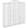 Arched Gabion Baskets 9 pcs 200x30x180/200 cm - Galvanised Iron