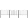 Garden Fence with Hoop Top Steel 5.1x1 m Black Colour black Quantity in Package 1 Length 5.1 m Height 1 m 