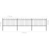 Elegant Garden Fence with Hoop Top Steel - 5.1x1m Black