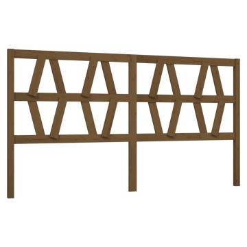 Stylish Honey Brown Solid Wood Pine Bed Headboard - 186x4x100 cm