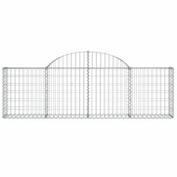 Arched Gabion Baskets 9 pcs - Galvanised Iron Garden Barriers