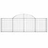 Arched Gabion Baskets 9 pcs - Galvanised Iron Garden Barriers