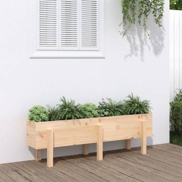 Garden Raised Bed 121x30x38 cm - Solid Pine Wood