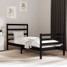 Bed Frame Black Solid Wood Pine 90x200 cm Colour black Size 90 x 200 cm 