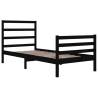 Stylish Black Solid Wood Pine Bed Frame 90x200 cm