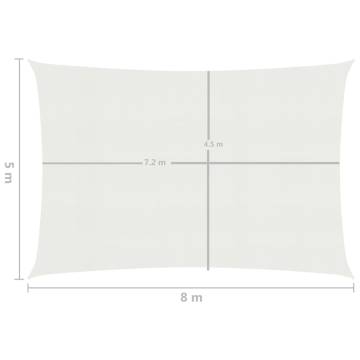 Sunshade Sail 160 g/m² White 5x8 m - HDPE Outdoor Protection