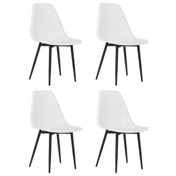 Stylish White PP Dining Chairs - Set of 4 | HipoMarket