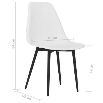 Stylish White PP Dining Chairs - Set of 4 | HipoMarket