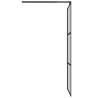 Walk-in Shower Wall with Shelf Black 90x195 cm - ESG Glass & Aluminium