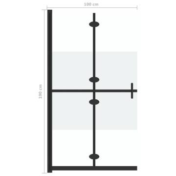 Foldable Walk-In Shower Wall | ESG Glass 100x190 cm