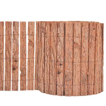 Bark Fence 1000x30 cm - Natural Garden Barrier | HipoMarket