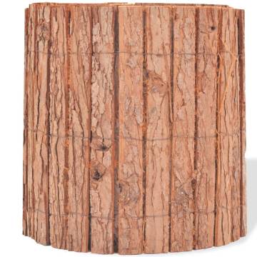 Bark Fence 1000x30 cm - Natural Garden Barrier | HipoMarket