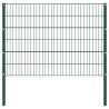 Fence Panel with Posts Iron 1.7x1.2 m Green - Durable Garden Fencing