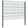 Fence Panel with Posts Iron 1.7x1.2 m Green - Durable Garden Fencing