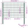 Fence Panel with Posts Iron 1.7x1.2 m Green - Durable Garden Fencing