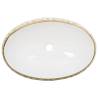 Countertop Basin White and Gold Oval Ceramic - Chic Design