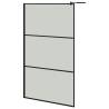 Modern Walk-in Shower Wall with Shelf - 115x195 cm Black