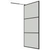 Modern Walk-in Shower Wall with Shelf - 115x195 cm Black