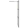 Modern Walk-in Shower Wall with Shelf - 115x195 cm Black