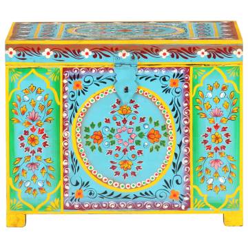 Hand Painted Storage Box - 50x40x40 cm Solid Mango Wood