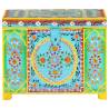 Hand Painted Storage Box - 50x40x40 cm Solid Mango Wood