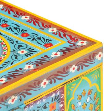 Hand Painted Storage Box - 50x40x40 cm Solid Mango Wood