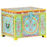 Hand Painted Storage Box - 50x40x40 cm Solid Mango Wood