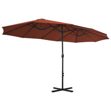 Terracotta Outdoor Parasol with Aluminium Pole | 460x270 cm