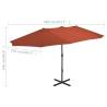 Terracotta Outdoor Parasol with Aluminium Pole | 460x270 cm