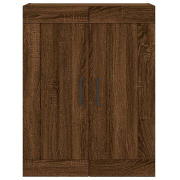 Elegant Brown Oak Wall Mounted Cabinets - 2 pcs | Hipo Market