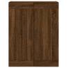 Elegant Brown Oak Wall Mounted Cabinets - 2 pcs | Hipo Market