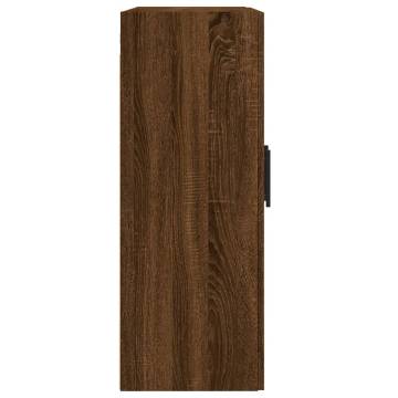 Elegant Brown Oak Wall Mounted Cabinets - 2 pcs | Hipo Market