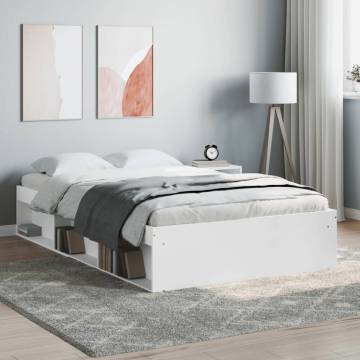 Stylish White Bed Frame 120x190 cm Small Double - Hipomarket