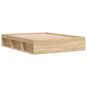 Sonoma Oak Bed Frame 160x200 cm - Chic & Functional Design