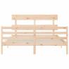 Solid Wood Bed Frame with Headboard 160x200 cm - HipoMarket