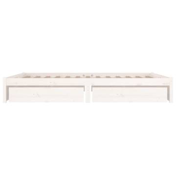 Stylish White Bed Frame with Drawers - 140x190 cm | HipoMarket