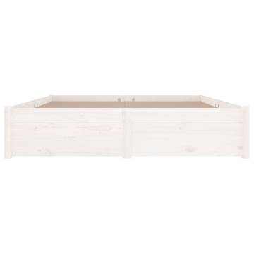 Stylish White Bed Frame with Drawers - 140x190 cm | HipoMarket