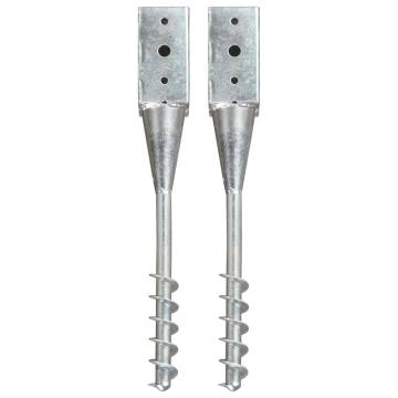 Ground Spikes 2 pcs Silver - Durable Galvanised Steel