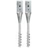 Ground Spikes 2 pcs Silver 7x7x56 cm Galvanised Steel Size 7 x 7 x 56 cm Quantity in Package 2 