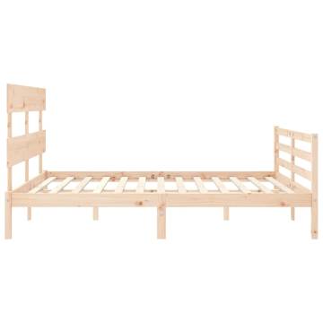 Solid Wood Bed Frame with Headboard 160x200 cm - HipoMarket