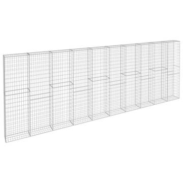 Gabion Wall with Covers - Galvanised Steel 600x30x200 cm