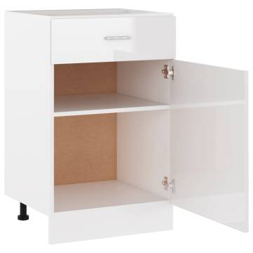 High Gloss White Drawer Bottom Cabinet - 50x46x81.5 cm